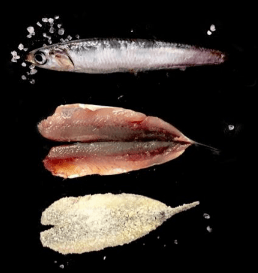 Acciughe liguri impanate butterfly