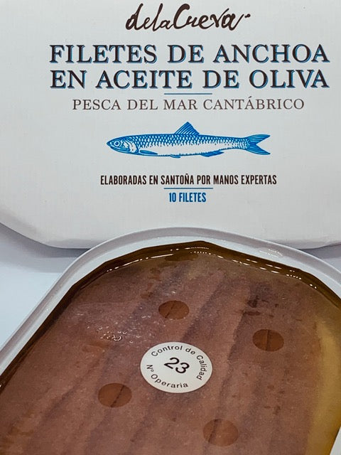 Filetti di acciuga del Cantabrico in olio di oliva da 115g
