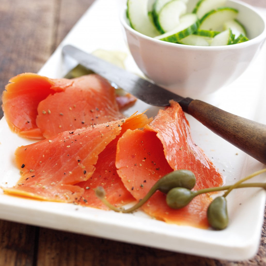 Filetto di salmone selvaggio Sockeye d'Alaska affumicato, senza pretagli, congelato e sottovuoto, da 800g